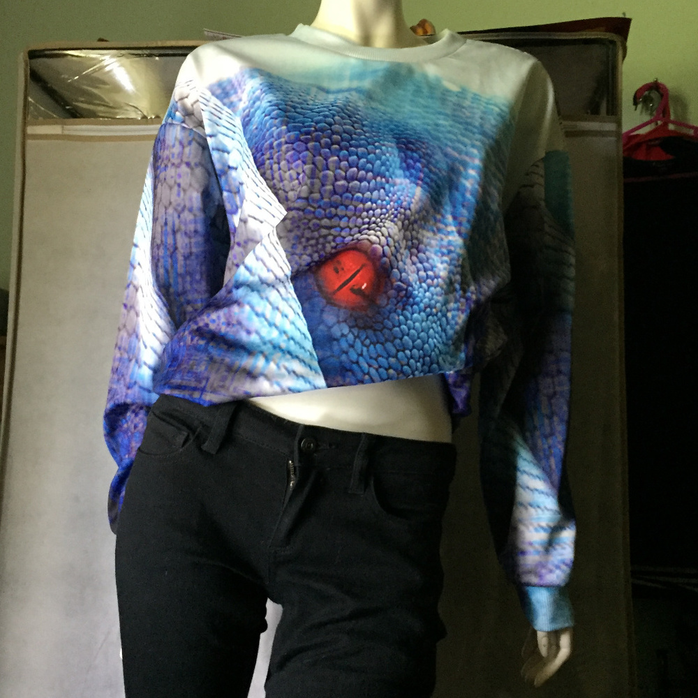 NWT The Red-eyed Blue Snake pullover sweater M